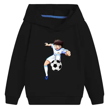 Captain Tsubasa Le Petit นักฟุตบอลการ์ตูนมีฮู้ดสำหรับเด็ก Hoodies หญิงเสื้อผ้าเด็กเสื้อเด็กเสื้อ,KMT2309