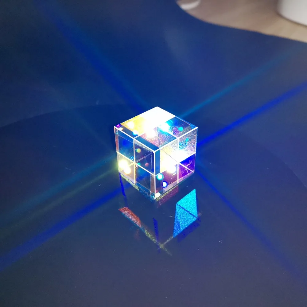 20*20*20mm Prism Creative Gift of Cubic Science Cube Diamond Mirror for Rainbow Light Photography with Hexahedral Prism