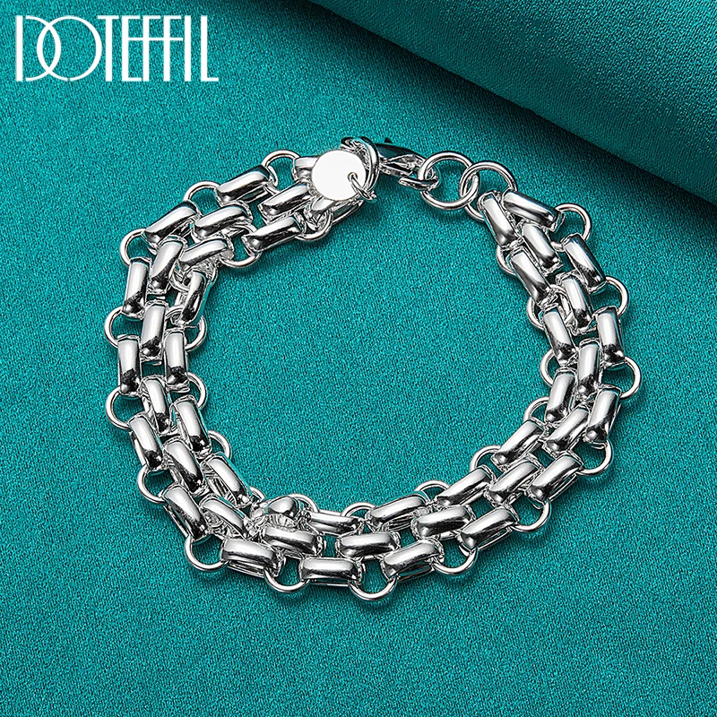 Women's 925 Sterling Silver Interlocking Circle Bracelet