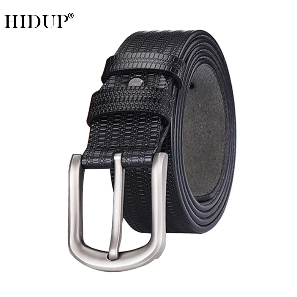 

HIDUP Quality Design Real Genuine Leather Belt Men Retro Styles Cow Cowhide Belts Pin Buckles Jeans Accessories for Man NWJ830