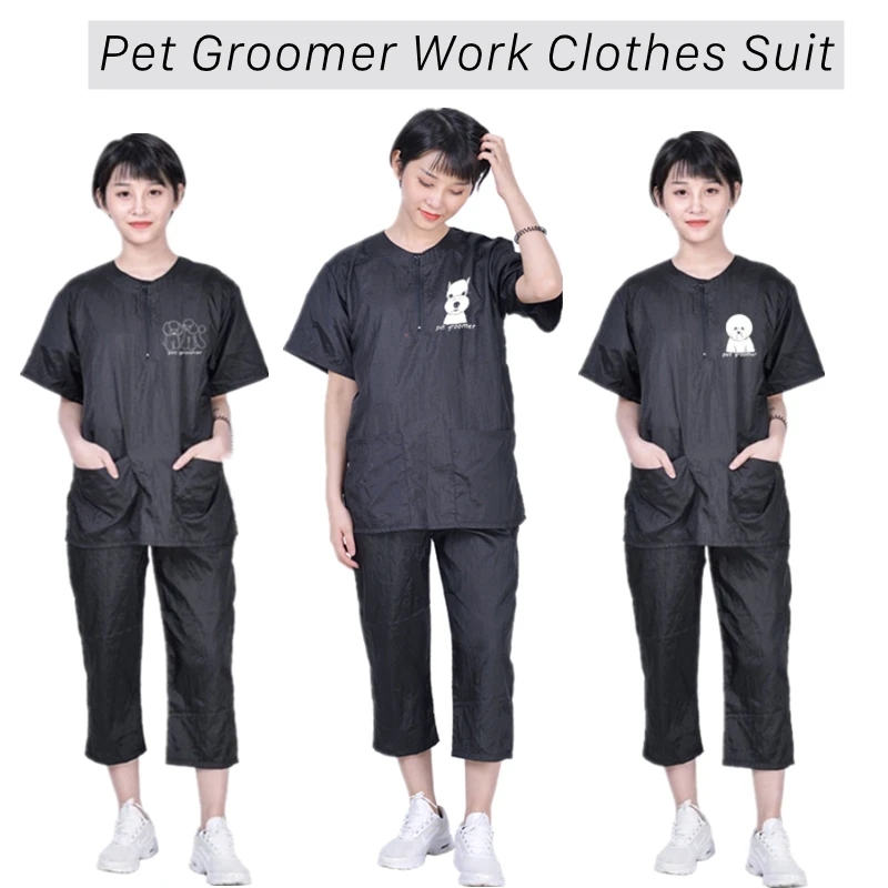 Pet Shop Groomer Uniform Suit Waterproof Breathable Soft Beautician Overalls Set Custom LOGO Men And Women S/M/L/XL/3XL G0204