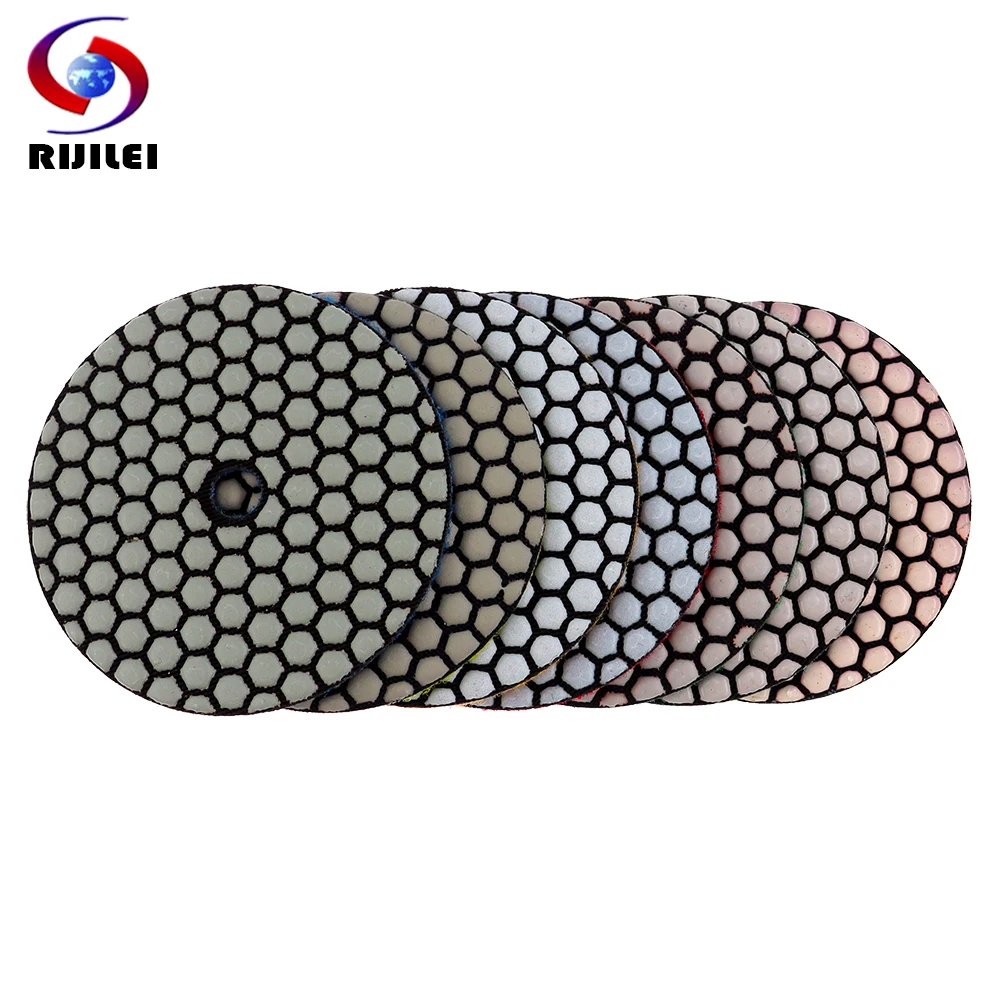 Almofada de Polimento a Seco para Pedra de Mármore de Granito Disco de Lixamento de Concreto Sharp Flexível 100 mm Unidades por Conjunto