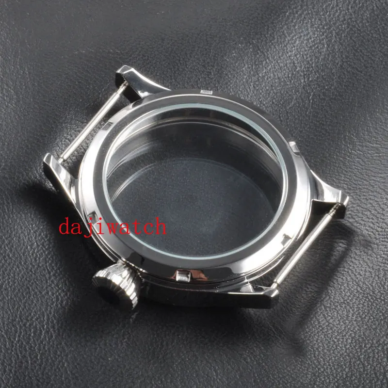 SS polished 43mm sapphire glass housing with 6497/6498 movement adjustment