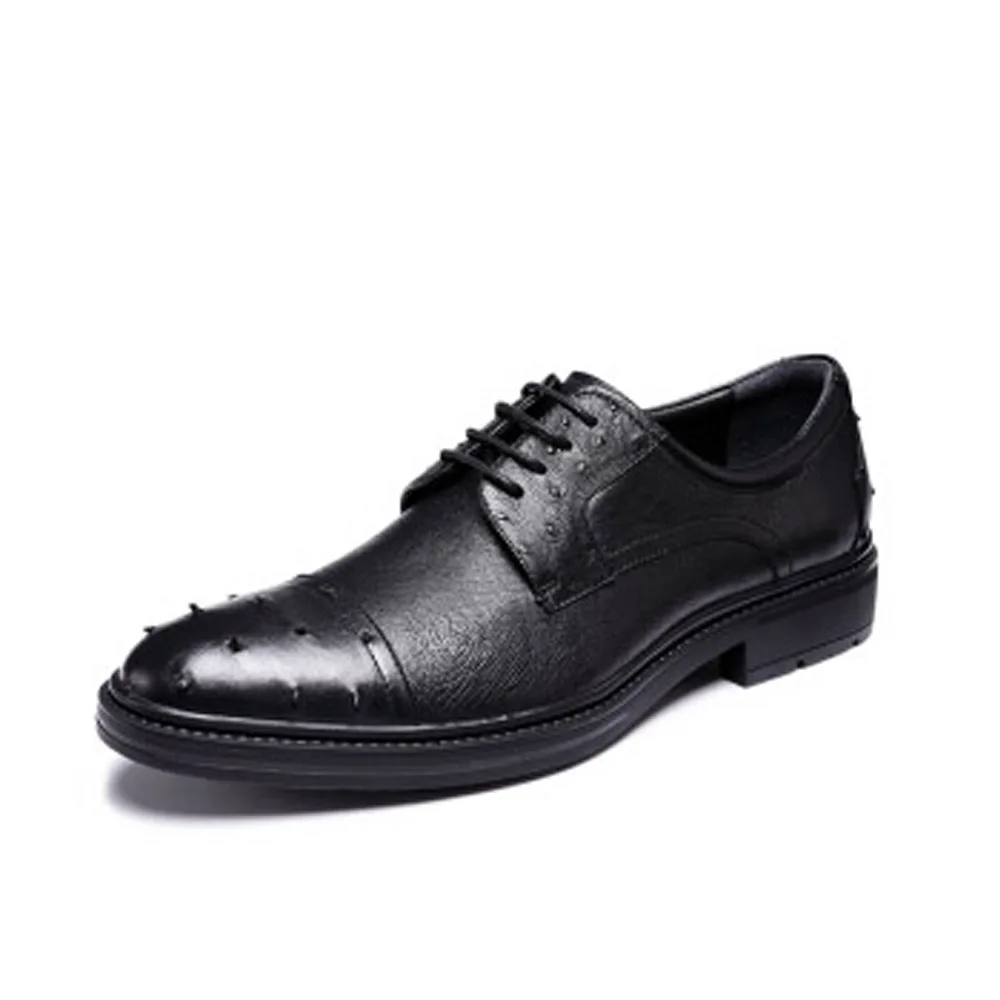 PUGETE  import  South Africa  Ostrich leather men shoes  male dress shoes  fashion  Leisure  wear-resisting  men dress shoes