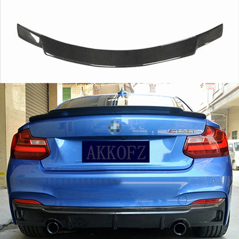 C74 style carbon fiber primer black color spoiler for BMW 2 Series F22 F87 M2 2014-2019 M235i M240i 218i 220i 228i