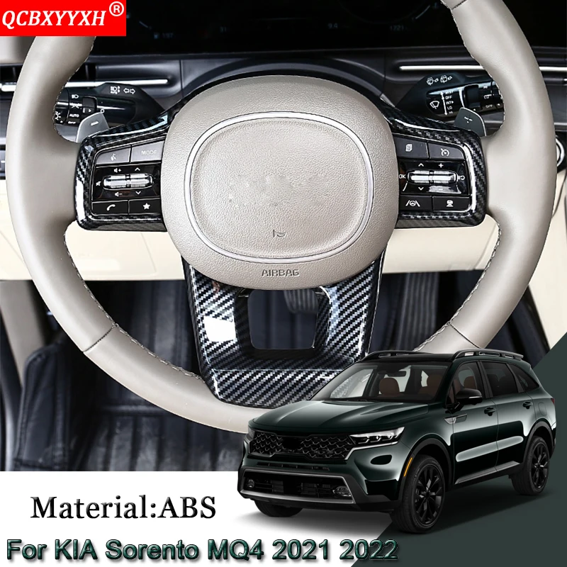 

1pcs/set ABS Car Steering Wheel Decorative Frame Sticker Sequins Cover Automobiles Accessories Fit For Kia Sorento MQ4 2021 2022