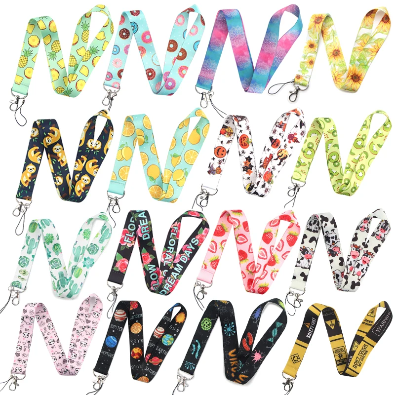 

YL547 милый Ленивец живопись на холсте брелок-шнур шейный ремешок для телефона ключей ID карты Мультяшные шнурки для ключей подарки аксессуары