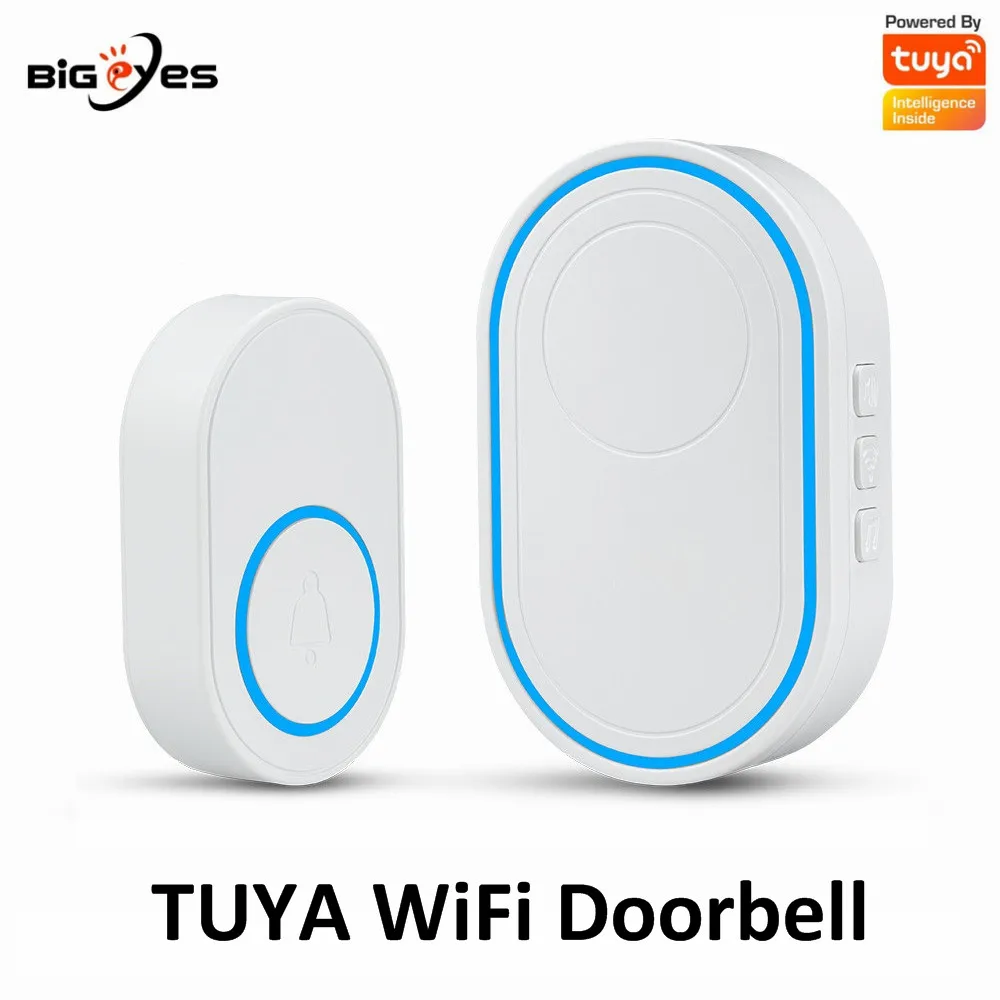 TUYA WiFi Bel Smart Nirkabel Bel Pintu Rumah Baru Selamat Datang Lonceng Bel Uni Eropa US Plug Smart Door Bell Berpadu dengan 58 cincin Lagu