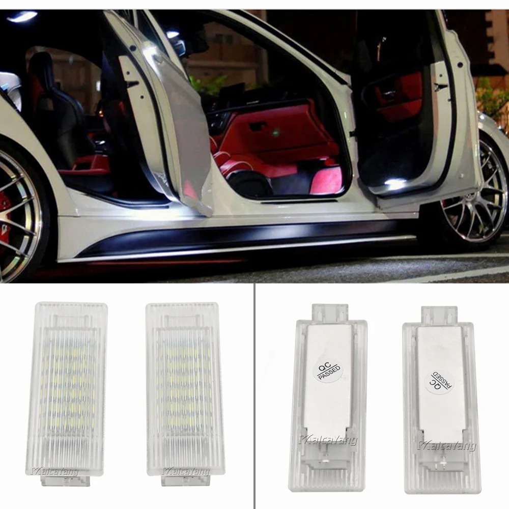 2PCS Car LED Door Welcome Light For BMW F20 F21 F30 F31 F34 F32 F10 F11 F07 F15 E84 LED Courtesy Lamp 12V White Bulb