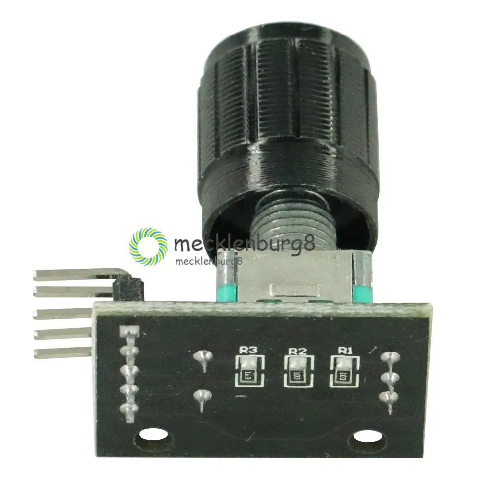 1PCS KY-040 360 Degrees Rotary Switch Encoder Module with 15x13.5 mm Potentiometer Half Shaft Hole Knob Caps for Arduino NEW