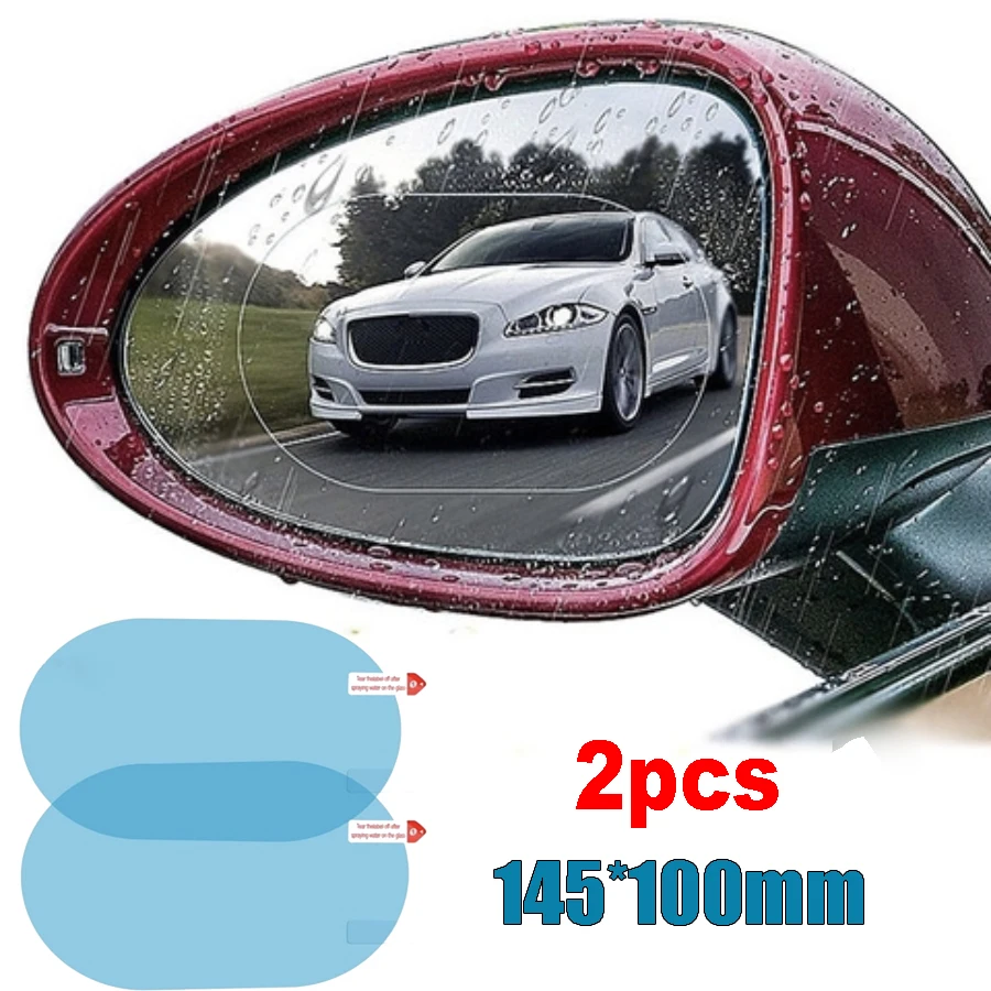 2pcs Waterproof Mirror Film Sticker for Car Rearview Mirror Rainproof Anti-Fog Rain-Proof Car Stickers HD Clear PET Decal