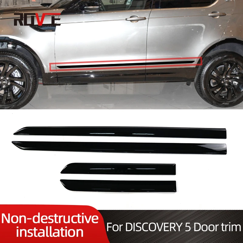 ROVCE Car Side Door Moulding Trims Decoration For Land Rover DISCOVERY 5 2017-2022 L462 Body Stripe Sticker Car-styling