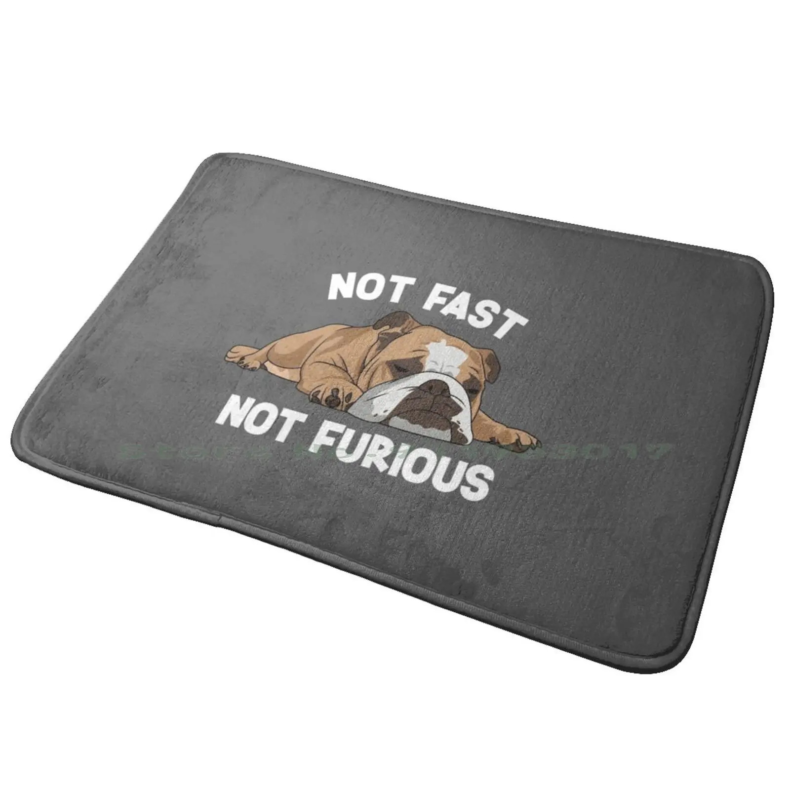 English Bulldog-Not Fast Not Furious Entrance Door Mat Bath Mat Rug Zx Cbr Hayabusa Gsx R R6 R1 Ariel Abs Moto Guzzi Race