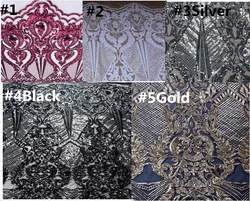 Multicolour Black White America Sequin Fabric For Evening Dress Lace Material Tissus Dry Lace Fabric Mesh Sequin Fabric