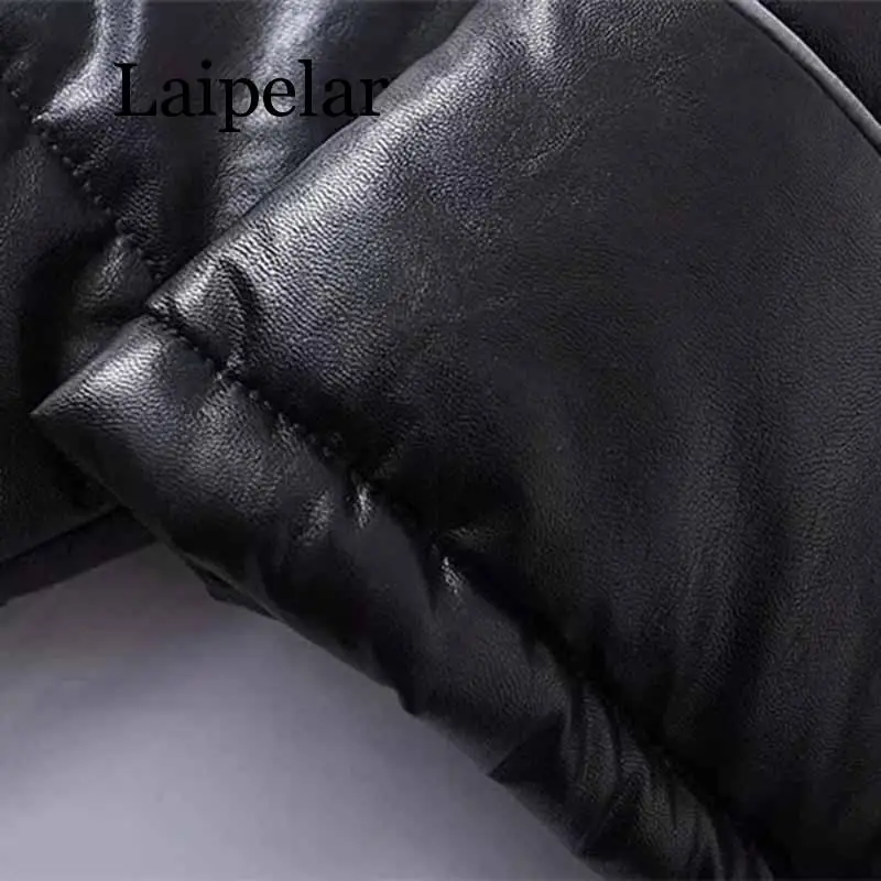 2019 Fashion Winter Short Parkas Women Faux leather Down cotton jacket Stand collar Thicken Students Cotton Coat