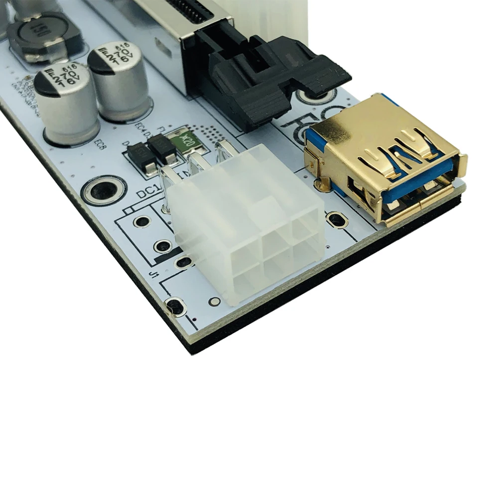 1-10PCS PCIE Riser สำหรับการ์ด GPU Mining VER010 USB 3.0 PCI-E X1 Riser การ์ด PCI express X16 Extender สำหรับ Bitcoin Miner