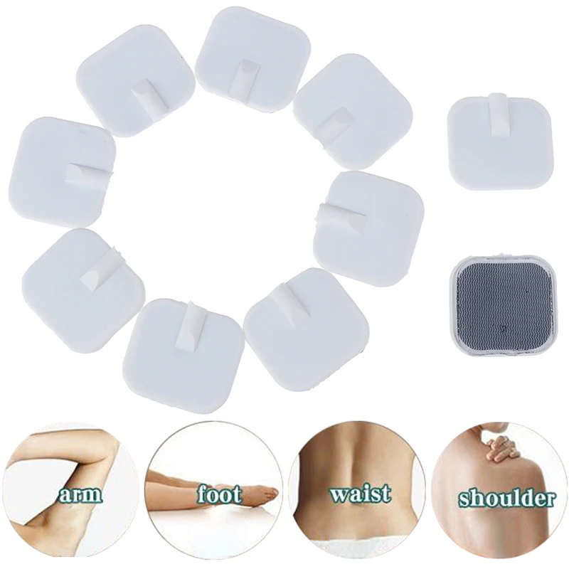 

10Pcs/lot 4x4cm Ems Nerve Muscle Stimulator Silicone Gel Electrode Pads Tens Electrodes Digital Therapy Machine Massage