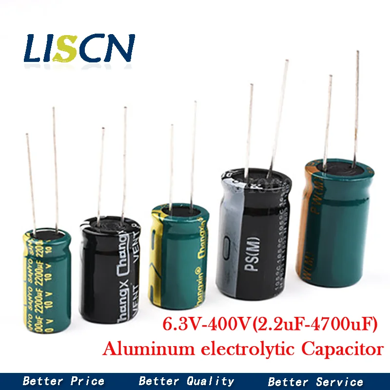 High Frequency Low ESR Aluminum Capacitor 20% 10V 16V 25V 35V 50V 400V 100UF 220UF 330UF 470UF 680UF 1000UF 1500UF 2200UF 3300UF