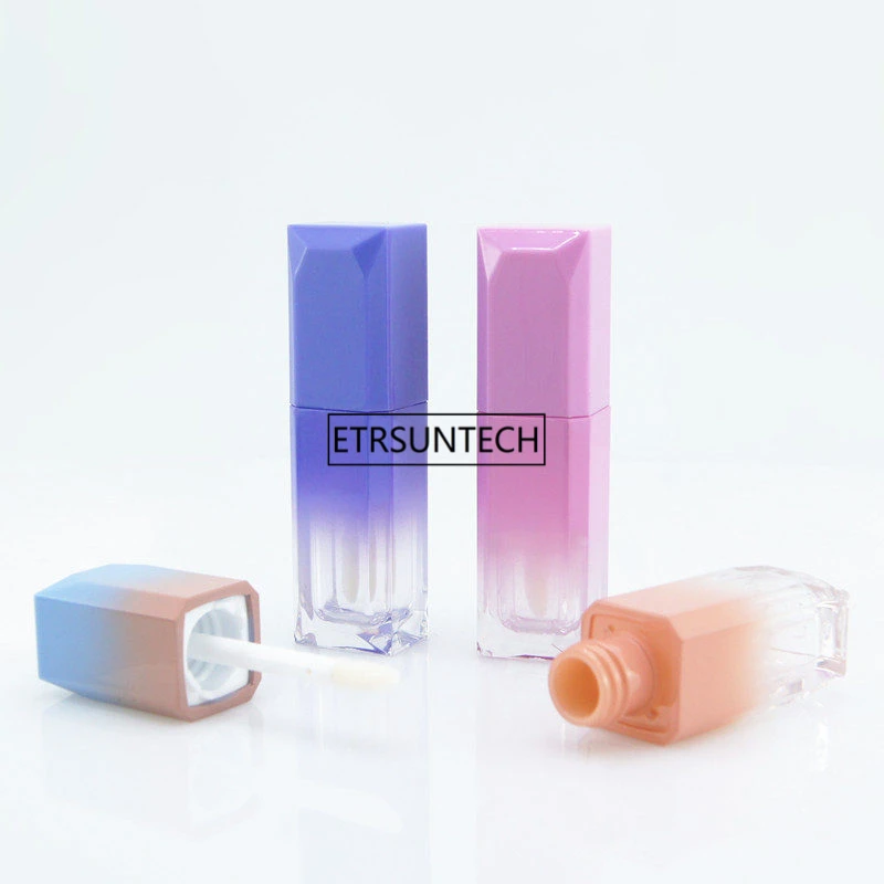 500pcs 5ml High-grade Plastic Empty bottle Gradient Square Lip Gloss Tube Glaze Scrub Fashionable Make Up Container F3029