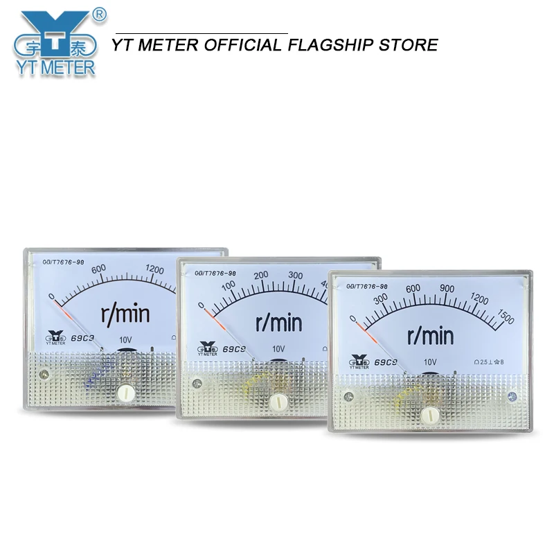 69c9-r DC tachometer 10V 20V 30V 1500 R / min M / min speedometer simulation RPM 64 * 80mm size 1800rpm