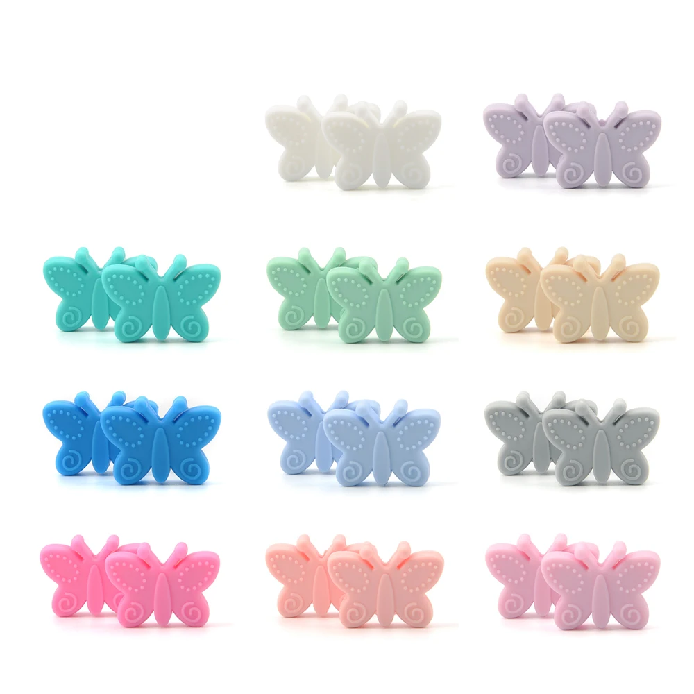 Schmetterling Perlen Silikon 5 stücke Beißringe BPA Frei DIY Lose Perlen Für Zahnen Halskette Tier Geformt Schnuller Halter Zubehör – Detail 13
