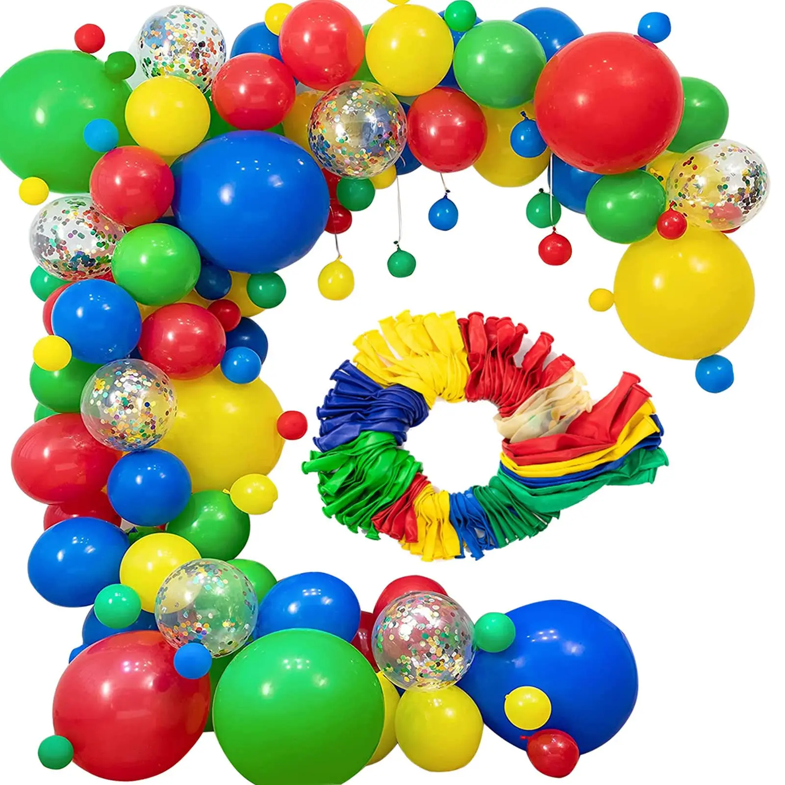 110pcs Rainbow Red Blue Yellow Green Balloon Arch Garland Kit,Colorful Party For Boys And Girls Carnival Birthday Decoration