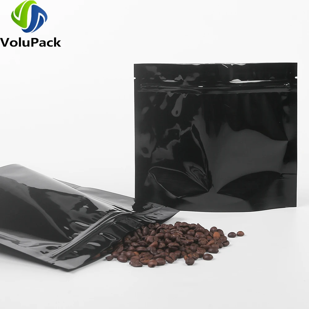 Aluminum Foil Mylar Coffee Storage Bags,Stand Up Heat Sealing,Zip Lock Pouch,Eco Smell Proof Packaging Bags,High Quality,100 Pcs