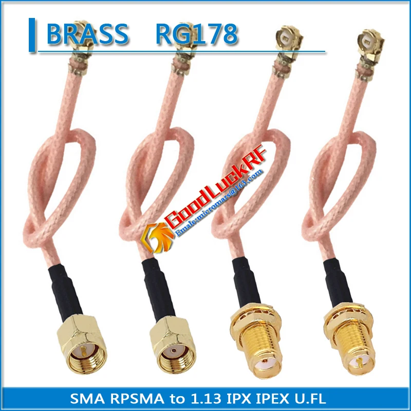 High Quality RP-SMA RPSMA RP SMA Male To IPX U.FL IPEX Female Pigtail Jumper RG178 Cable RF Connector Coaxial Low Loss