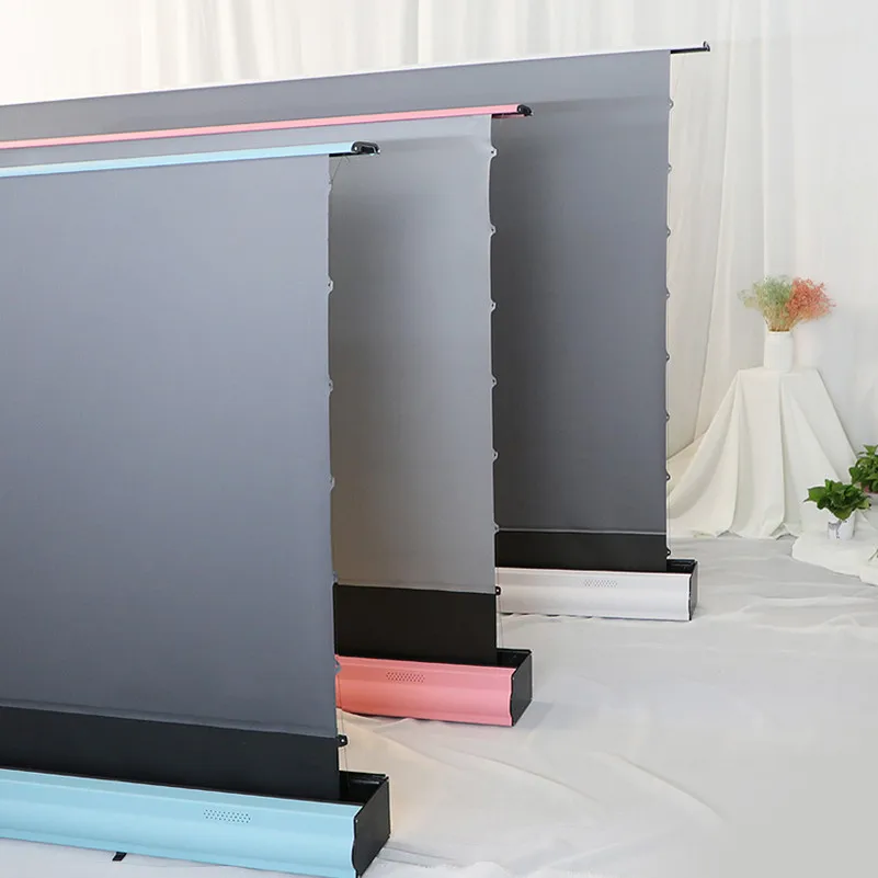 Trinovisuais nova geração alr tela do projetor motorizado tela de assoalho para ust projetor a laser 4k hd tela cinema em casa