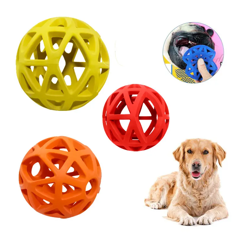 Rubber Dog Chewing Toys for Large Medium Dogs Hollow Balls Shaped Dog Toy Bite Resistant Funny Soft Dog Accessories Dropshipping