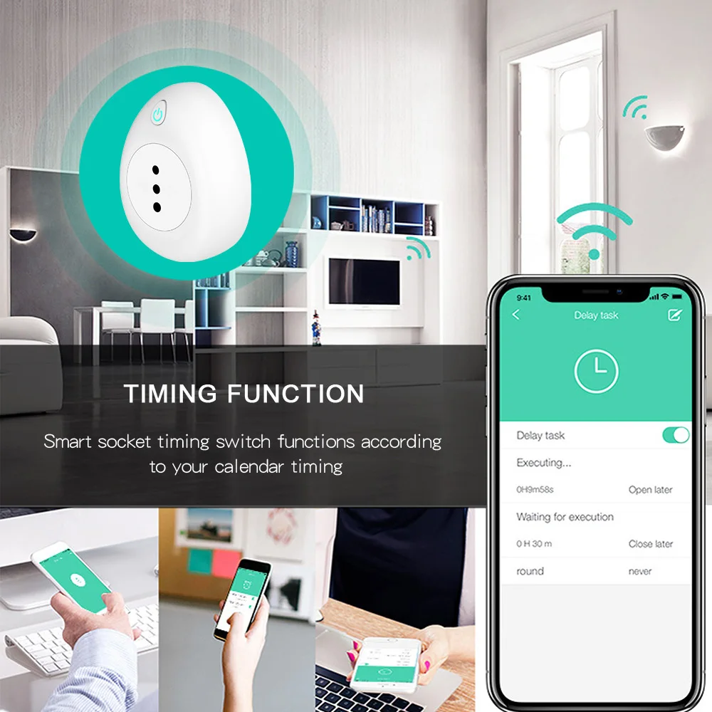 Smart Plug Wifi Smart Socket 15A Italy Chile Power Monitor Voice Control Works With Google Home Alexa Tuya Smart life APP