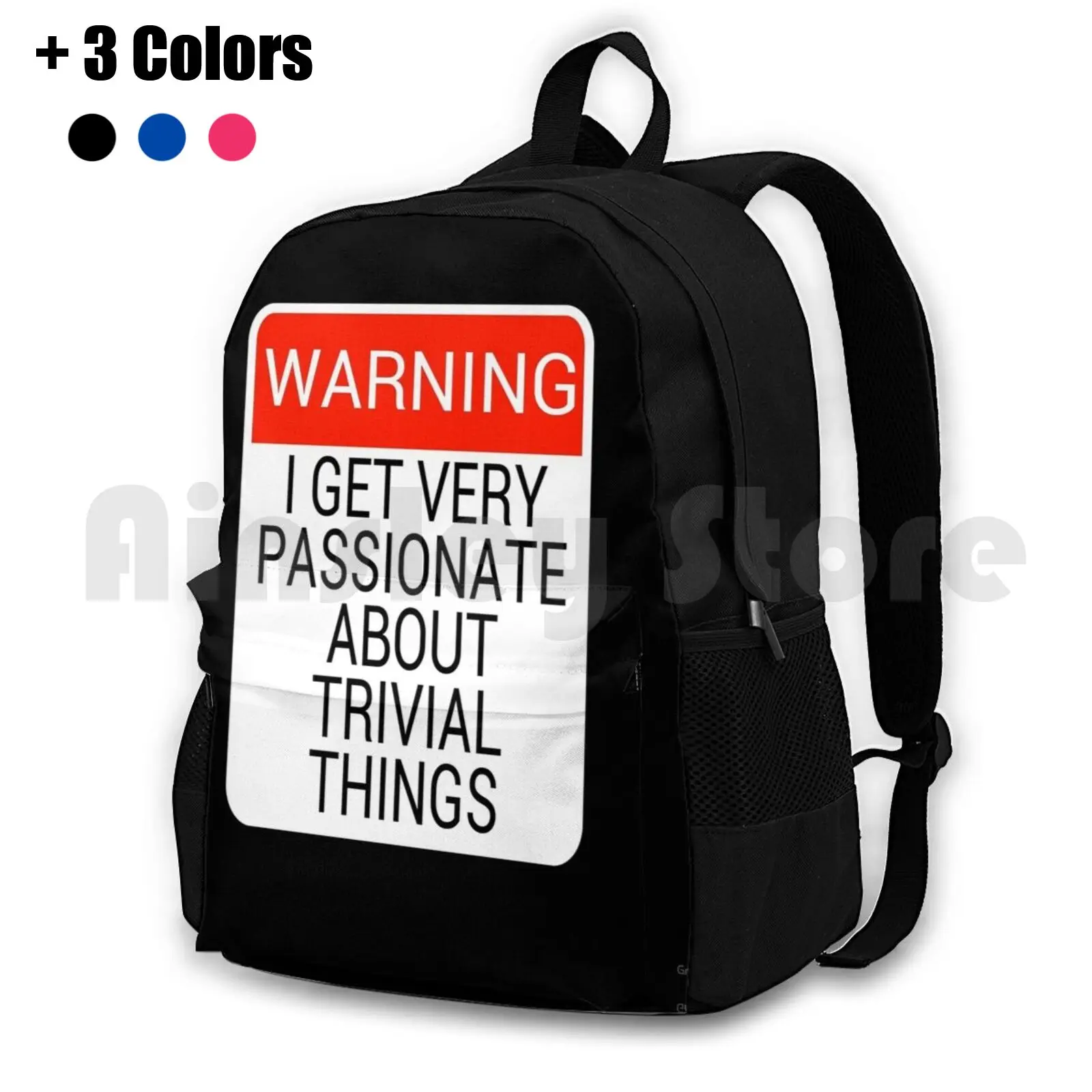 Trivial Things Outdoor Hiking Backpack Waterproof Camping Travel Nerd Geek Comic Video Game Anime Star Fanatic Collector