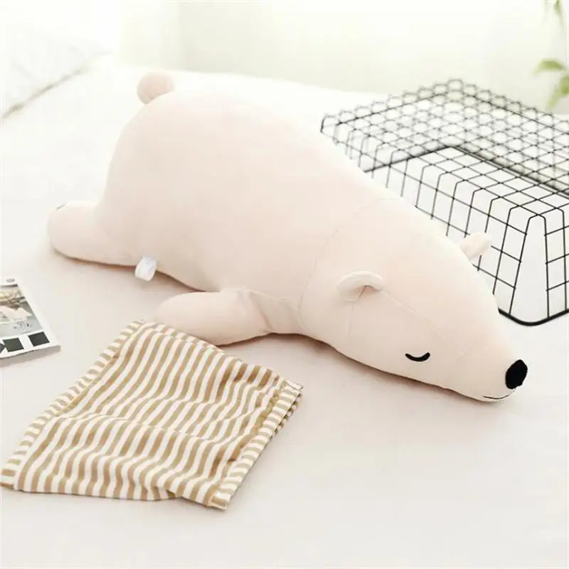 35-110CM Kawaii Dressing Polar Bear Plush Doll Soft Stuffed Sleeping Bear Pillow Animal Plush Toys Cartoon Gifts