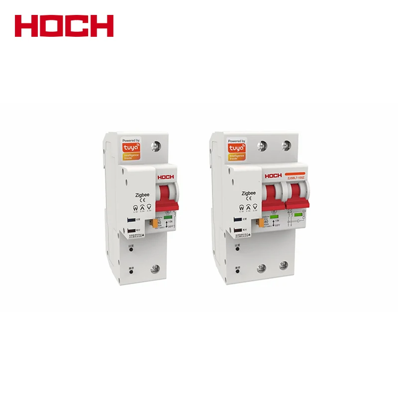 HOCH Tuya Energy Monitoring Zigbee 1P 2P Smart Circuit Breaker Remote Control Din Rail Automatic Interruptor Wifi Switch Factory