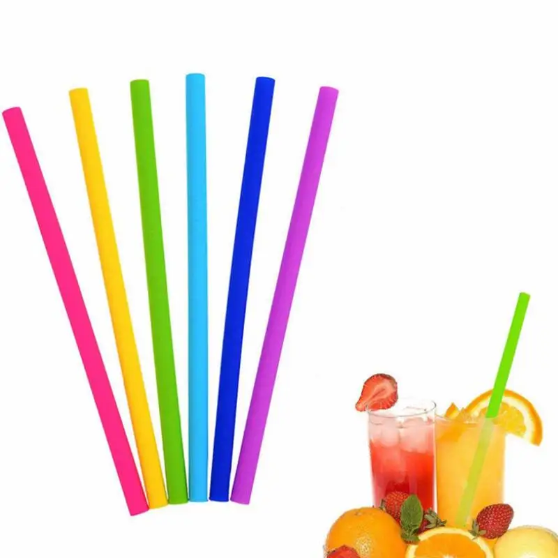 Bar home colorful silicone drinking straws food grade 25cm  food grade silicone straight bent straws LX8730