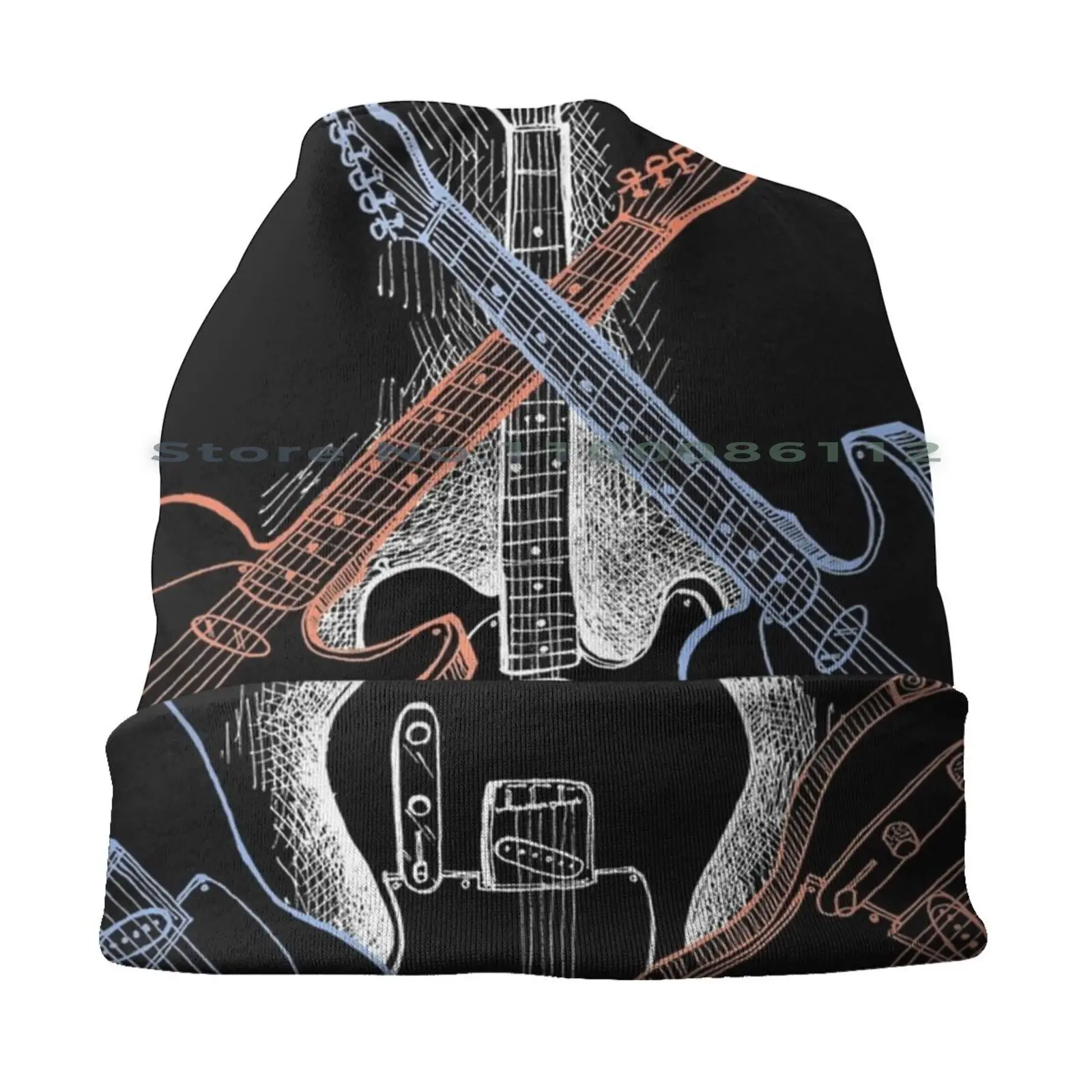 Electric Guitar Sketch – Telecaster V6 Bucket Hat Sun Cap Sketch Blues Jazz Country Music Guitar Telecaster Twang Pick Up Ups