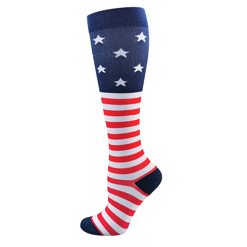 Men Women American Flag Compression Sport Socks For Unisex Athlete Running Cycling Football Basketball Ski Boost Stamina Socks