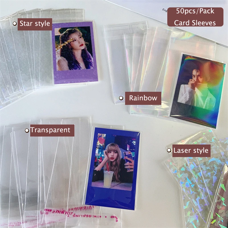 Sharkbang 50pcs/Lot 3 Inch Photocards Film Protector Idol Photo Sleeves Cards Holder B8 Card Protector School Stationery