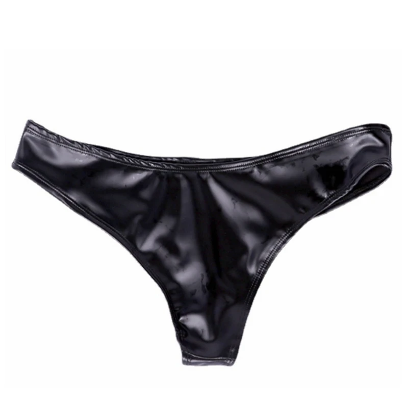 New PVC Leather Plus Size Women Sexy Panties Women Lingerie PU Latex Women Briefs Underwear Lingrie Wetlook Mini Tanga Shorts