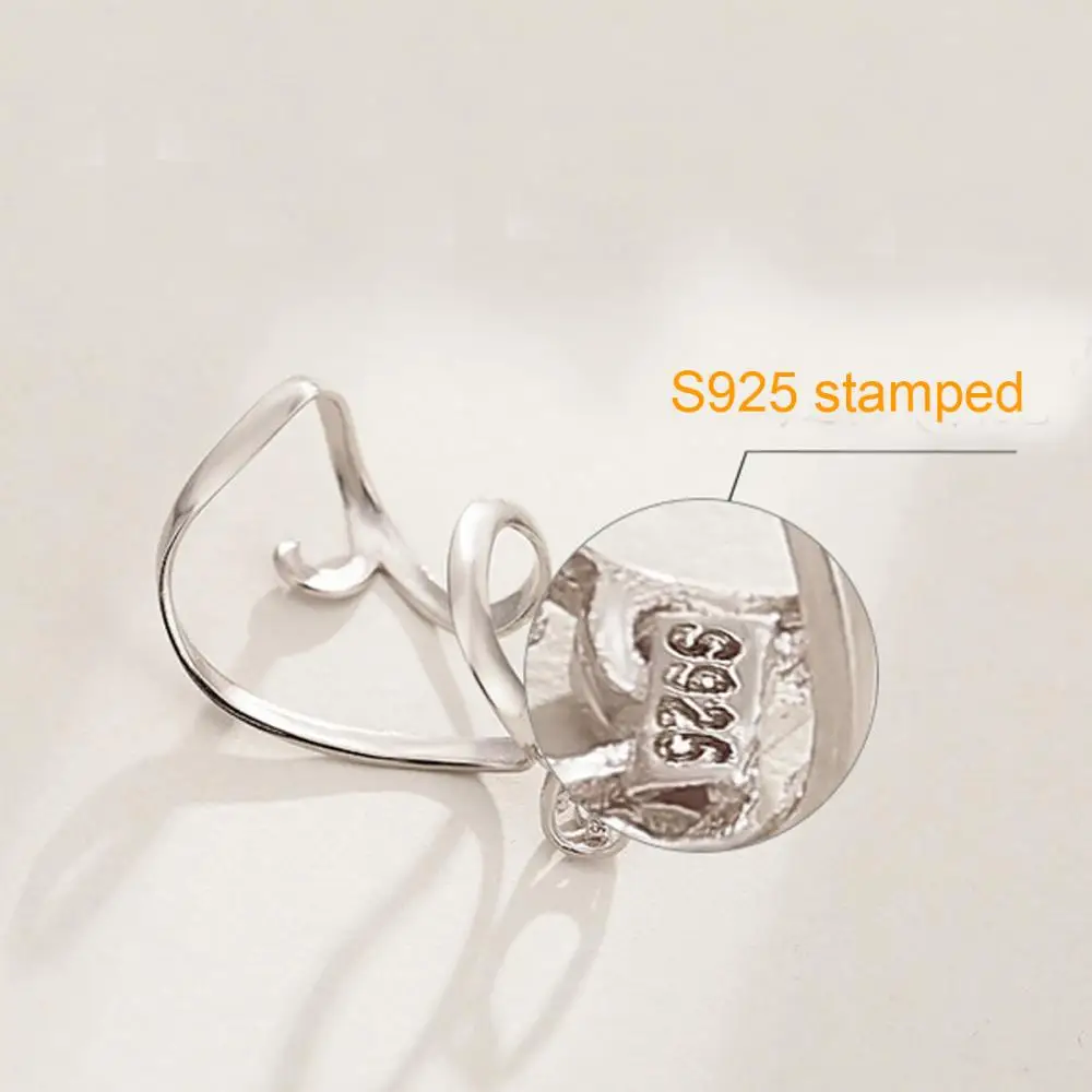 925 Sterling Silver Pendant Blank fit 24X33mm Oval Cabochon Pendant Setting Jewelry Findings DIY Jewelry Craft