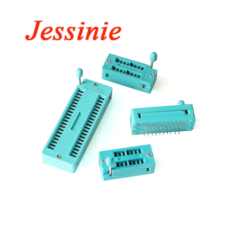 2.54MM IC lock Seat Socket Test 14P 16P 20P 24P 28P 40P DIP Universal ZIF IC Socket Solder Type Integrated Circuit 28 40 P Pin