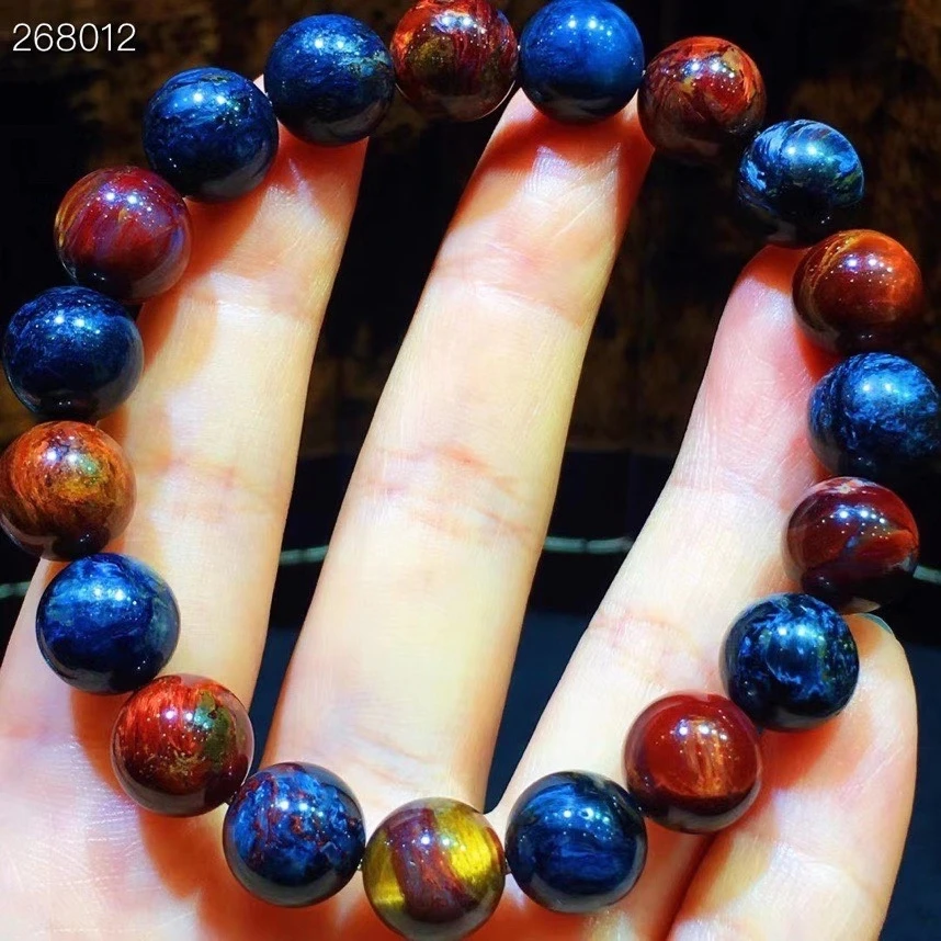 

Natural Blue Red Pietersite Bracelet 10.5mm Stretch Crystal Women Men Round Bead Pietersite Bracelet AAAAA