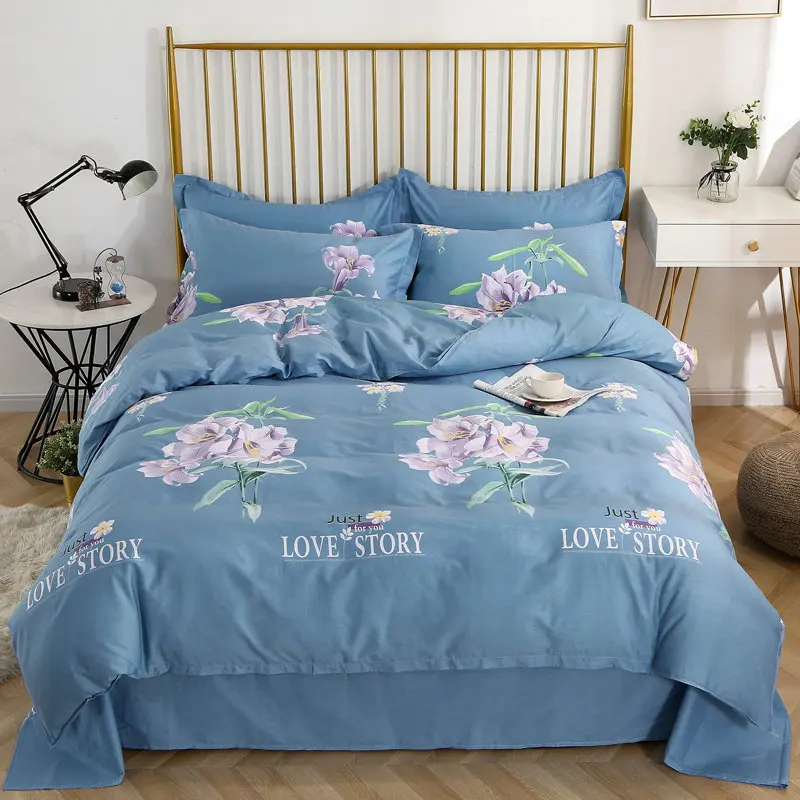 

Duvet Cover 240X220 King Size Nordic Floral Printed Quilt Cover With Pillowcase Bed Sheet Set Home Bedding Set Comforter Set