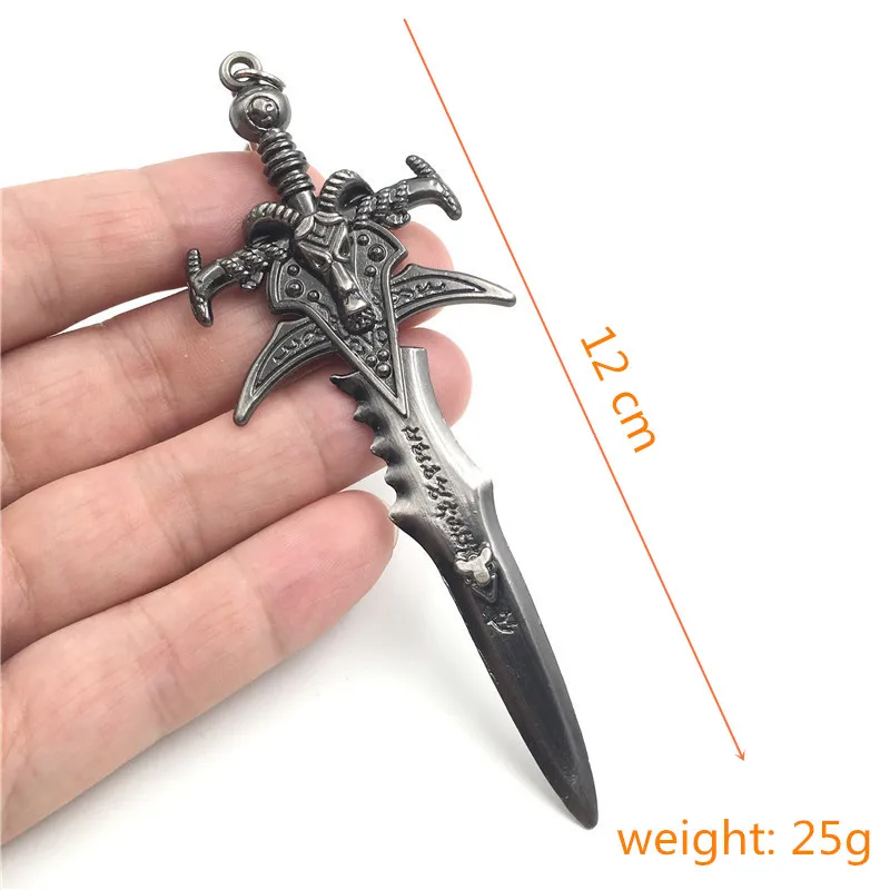 Games WOW Keychain Lich King Frostmourne Key Rings The Horde The Alliance Metal Weapon Pendant llaveros Souvenirs Accessories