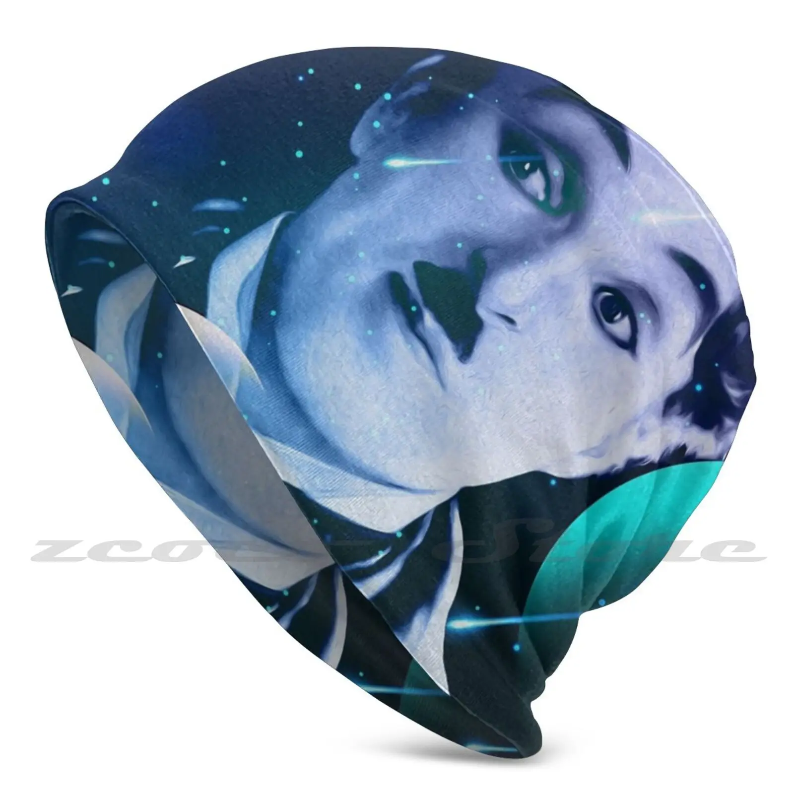 Вязаная шапка со звездами и планетами для взрослых и детей, кепка для уличных видов спорта, дышащая масляная цифровая картина маслом, Чаплин, Карлитос