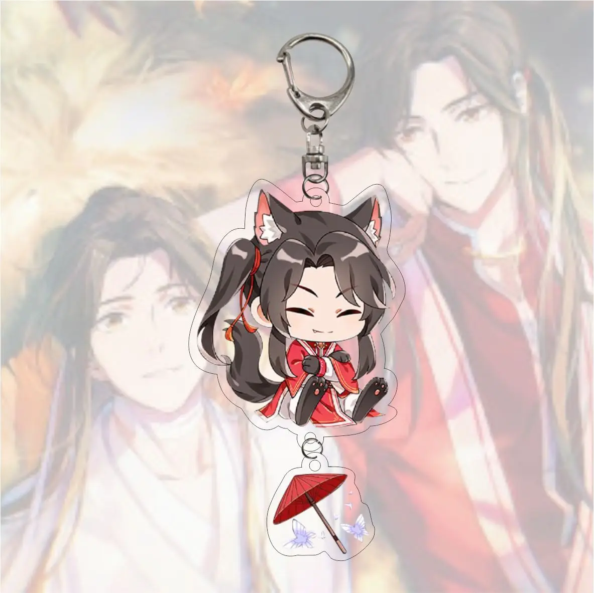 Anime Tian Guan Ci Fu Keychain Acrylic Xie Lian Hua Cheng Figure Key Chain Keyring Key Ring For Fans Friends Men Jewelry Gifts