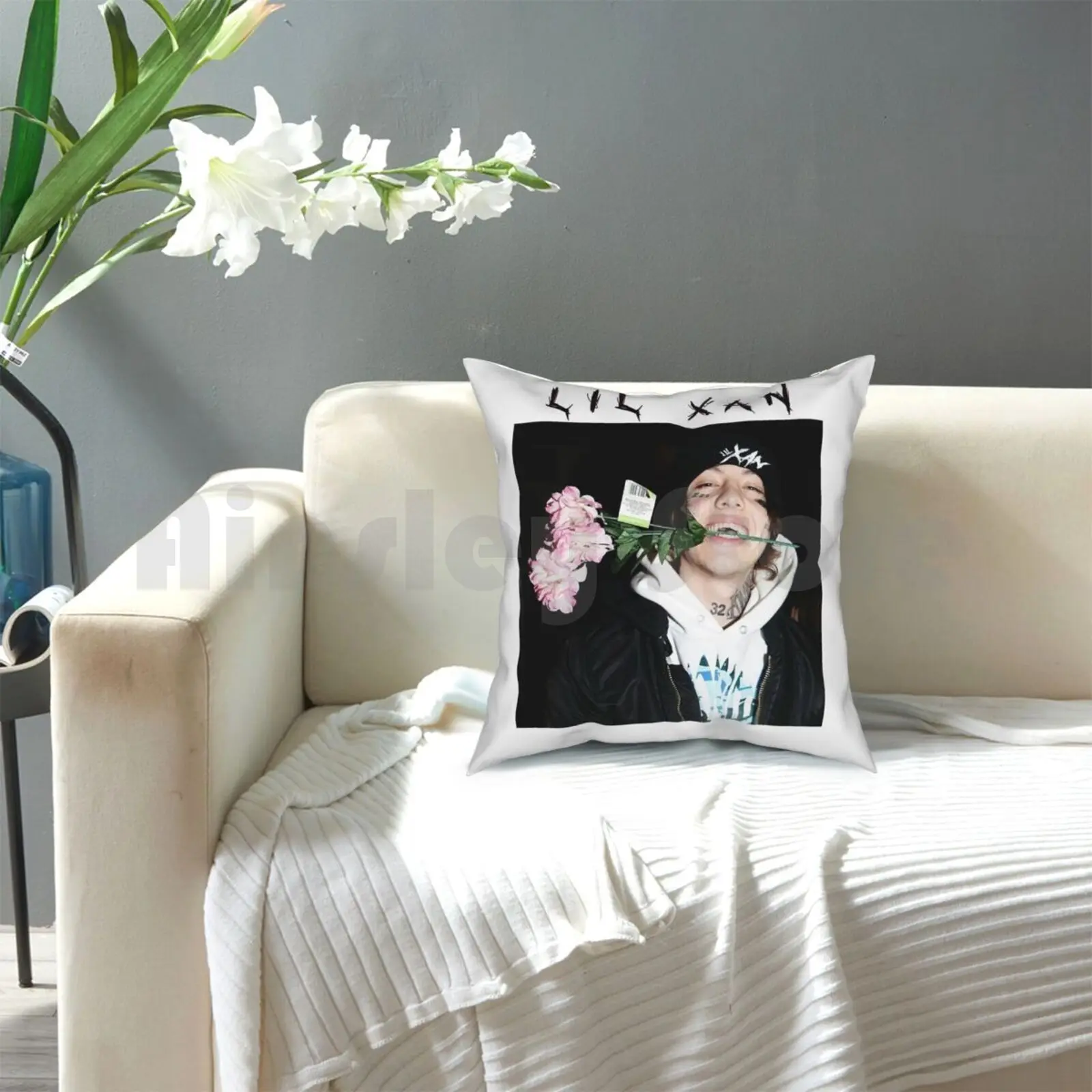 كيس وسادة ليل زان مطبوع للمنزل وسادة رمي ناعمة ليل زان شاناركي ساوند كلاود مغني الراب موسيقى ليل زان