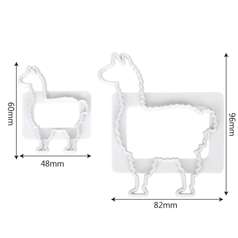 Alpaca Cookie Cutter Plastic Biscuit Knife Baking Fruit Cake Kitchen Tools Mold Embossing Printing