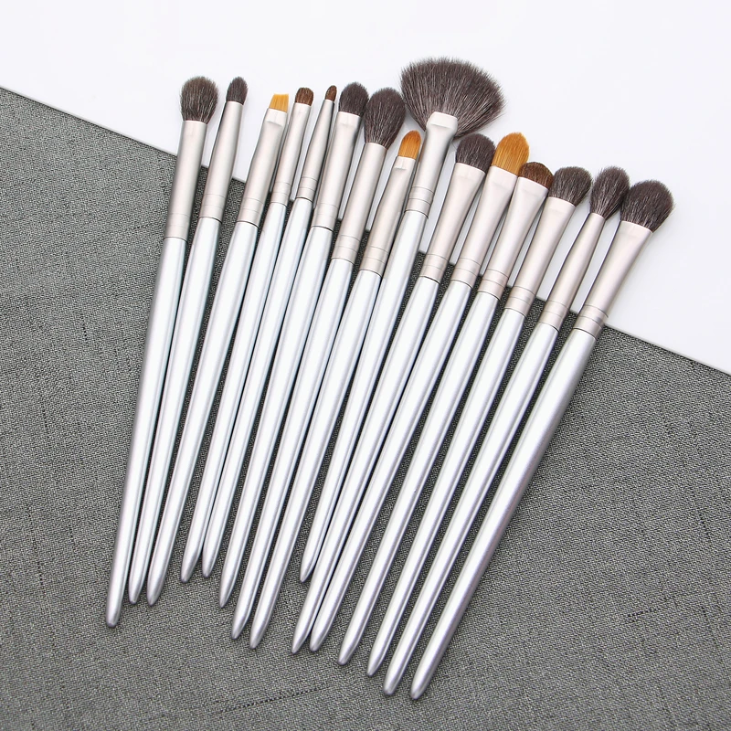 Sywinas Eyeshadow Brush set 15pcs High Quality Goat Pony Hair Smoulder Blending Shader Eye Shadow Brow Eyebrow Makeup Brushes