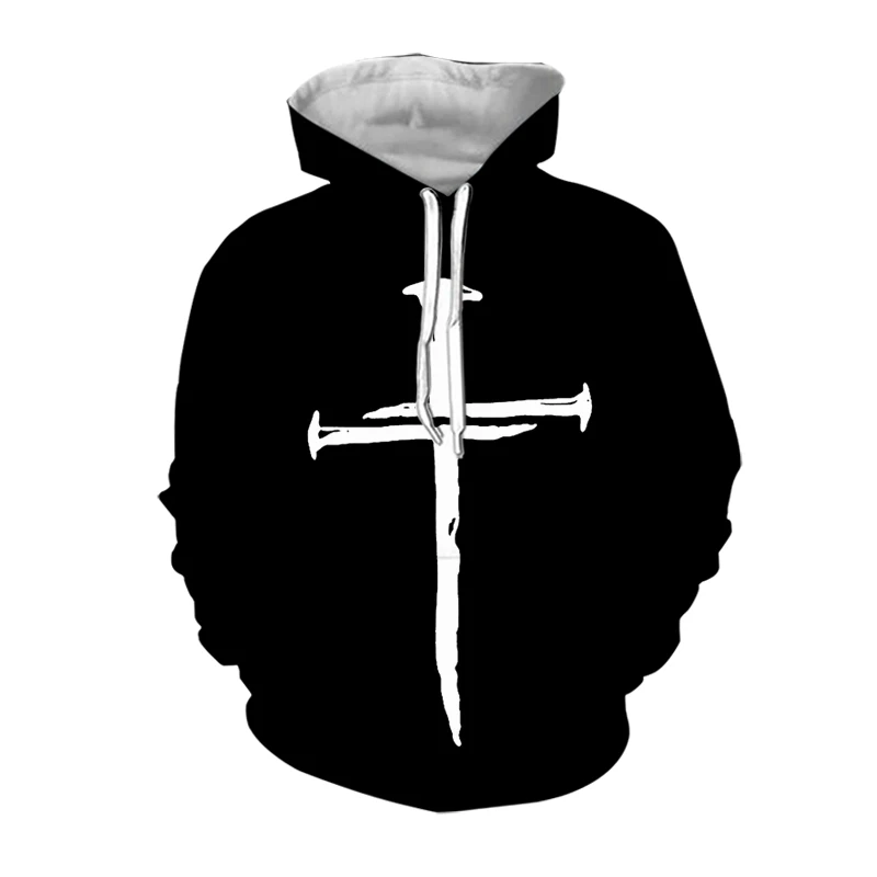 Jumeast Men Women Sweatshirt Oversized Male Female Coat Catholic Jesus Cross Summer Long Sleeve Cap Hoody Sport Pullover Hoodies